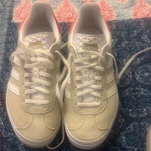 Adidas Gazelle Cream, White and Orange shoes